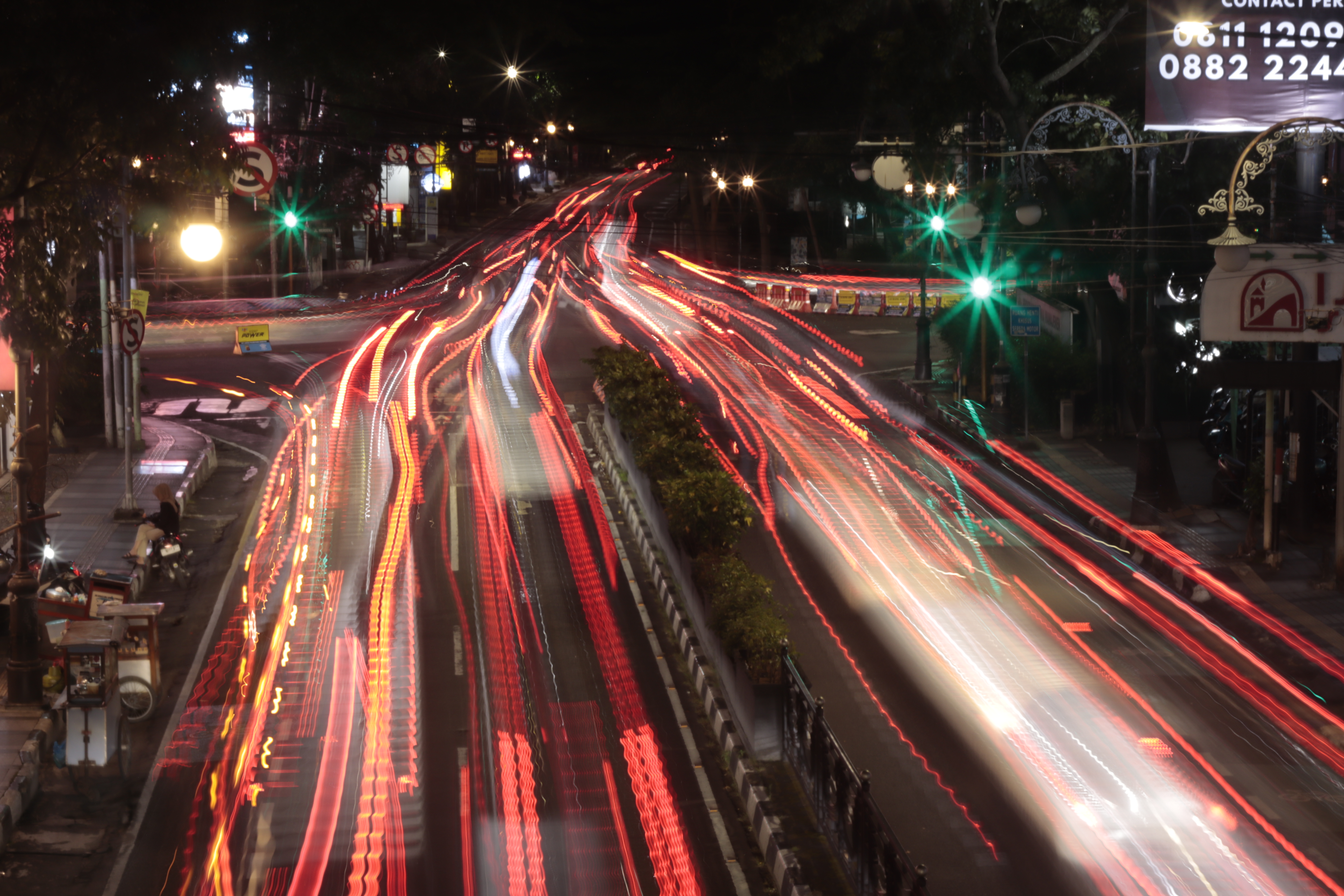City Night Light Trails